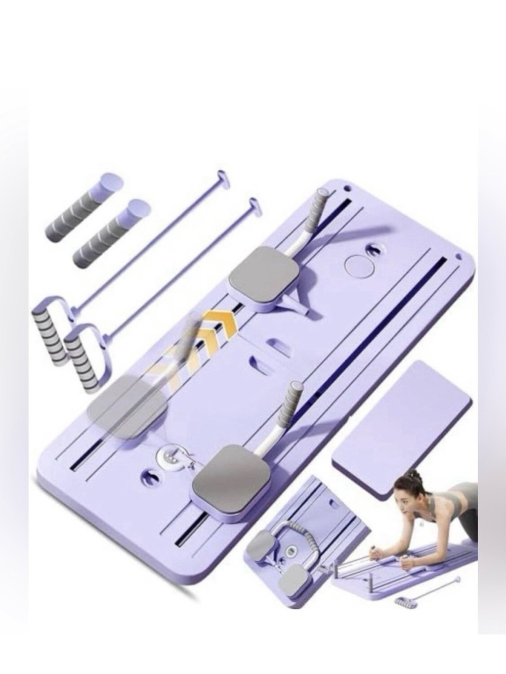 Adjustable Purple Home Workout Core Board with Resistance Rods, used once